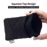 Face Shadow Double Eyeglasses Pouch Large Squeeze Top Microfiber Soft Glasses Case For Women With Cleaning Cloth Face Shadow