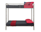 DHP Sammie Twin over Futon Metal Bunk Bed, Silver DHP