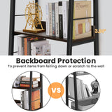 Himimi Ladder Bookshelf, 5 Shelf Bookcase Industrial Bookshelf Wood and Metal Bookshelves, Plant Flower Stand Rack Book Storage Shelves for Living Room, Bedroom, Home Office (2 PCS) Himimi