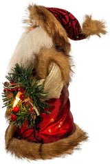 Kurt Adler 10-Light Burgundy and Brown Santa Treetop, 10-Inch Kurt S. Adler