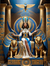EATUKYIC Egyptian Goddess and Lion Diamond Painting, Egyptian Civilization 5D Diamond Art Painting Kits Home Wall Decor for Adults Beginners DIY Full Drill 12x16 inch EATUKYIC