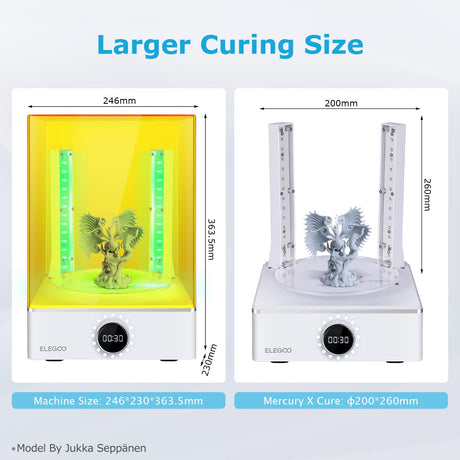 ELEGOO Mercury X Bundle Cure and Wash Large UV Curing Machine Resin Washing and Curing Machine for LCD/DLP/SLA 3D Printer Models ELEGOO