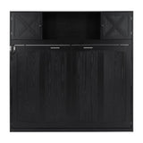 Harper & Bright Designs Full Size Murphy Bed, Wood Murphy Bed Wall Bed with Storage Cabinets, Black Harper & Bright Designs
