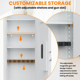 Omethey 53.15" Wall Safe Between the Studs, Hidden Safe with Dual Alarm System and Silent Mode, Wall Gun Safe with 3 Adjustable Shelves and Magnetic Slot (White-Digital) Omethey