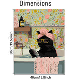 Black Cat Adult Paint by Number,Funny Bathing Cat Adults' Paint-by-Number Kits,DIY Acrylic Paint Kit for Adults Beginners Unframed,Easy Paint by Numbers Canvas for Decor 16x20inch Canrichshop