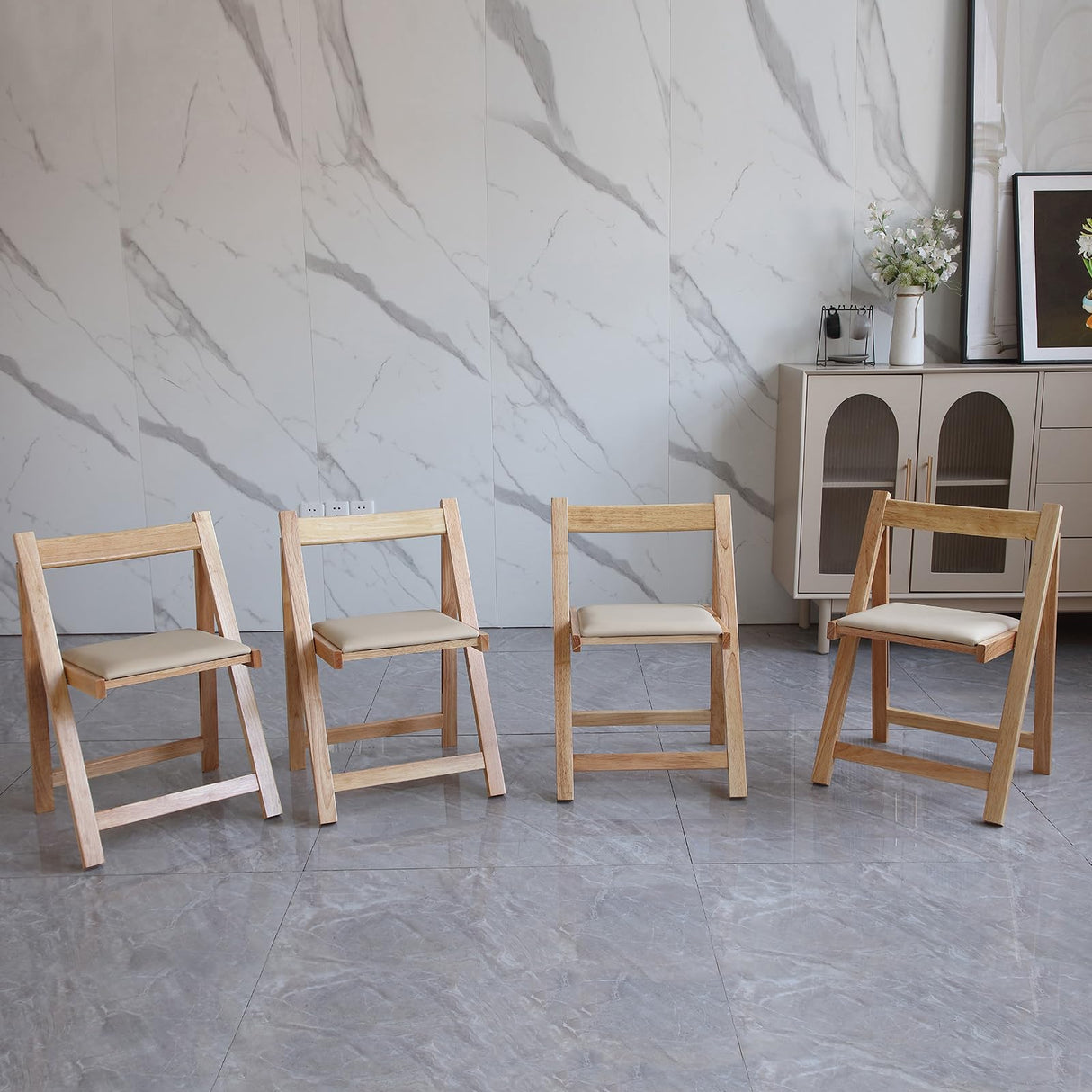 COMUHOME Folding Dining Chairs with Padded Seat Lightweight sillas para Fiestas,2 Pack Folding Chair for Dinner,Party Wedding,Picnic Event, 196LB Weight Capacity(Wood) COMUHOME