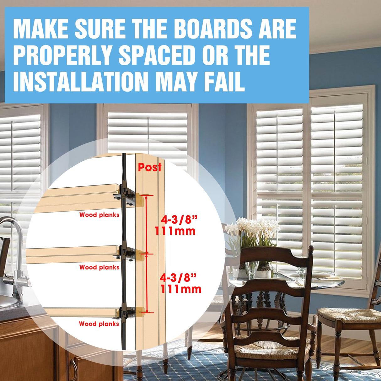 Suemisi Louver Bracket Kit, Louver Haedware Set, Sunblind System and Fence Louver System for Garden, Shutters and Blinds,Complete Kit for 11 Boards Black (1) Suemisi