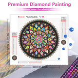 Huacan Mandala Diamond Painting Kits AB Diamond Art Kits for Adults Beginner 5D Full Drill Round Diamond Dots Painting with Diamond Gift 11.8x11.8inch/30x30cm Huacan