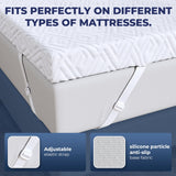 zibroges Memory Foam Mattress Topper - 3 Inch Gel Mattress Pad for Pressure Relief, Premium Soft Cooling Sleep Bed Topper, Non-Slip Design with Removable & Washable Cover, CertiPUR-US Certified, King zibroges