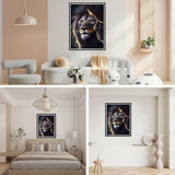 SENQAO Lion Diamond Painting Kits for Adults, Black Lion Diamond Art for Beginners, Round 5D Paint with Diamonds Pictures Gem Art Painting Kits DIY Adult Crafts Kits 12x16inch SENQAO