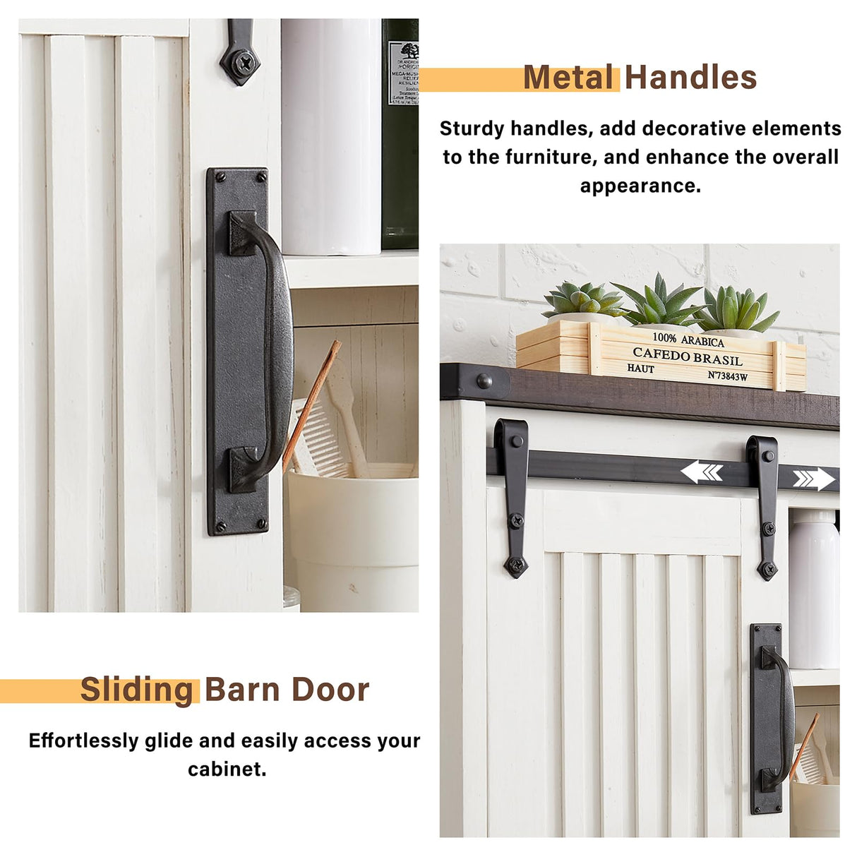 Bathroom Wall Cabinet, Farmhouse Medicine Cabinet with Sliding Barn Door & Adjustable Shelves, Wall Mounted Storage Cabinet for Toilet, Kitchen, Living Room (Antique White) Minifeel