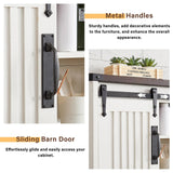 Bathroom Wall Cabinet, Farmhouse Medicine Cabinet with Sliding Barn Door & Adjustable Shelves, Wall Mounted Storage Cabinet for Toilet, Kitchen, Living Room (Antique White) Minifeel