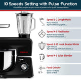 COOKLEE 6-IN-1 Stand Mixer, 8.5 Qt. Multifunctional Electric Kitchen Mixer with 9 Accessories for Most Home Cooks, SM-1507BM (Black) COOKLEE
