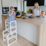 2-in-1 Kitchen tower, Transformable kitchen tower, Kitchen step stool, Weaning table and chair, Kids table and chair Sweet Home From Wood