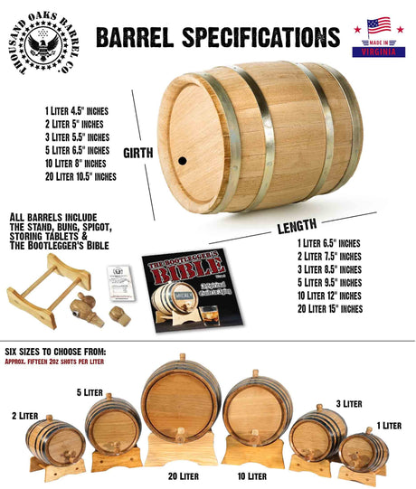 Personalized 1 Gallon Oak Wine Barrel with Stand, Bung, and Spigot (5 liter) | Age Cocktails, Wine, Mead and More! | Custom Engraved Vineyard Bistro THOUSAND OAKS BARREL