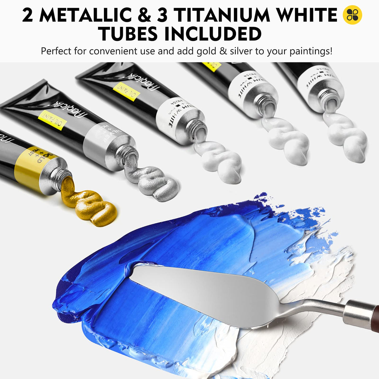 Oil Paint, 40pcs (18ml/0.6oz) with Storage Box, Rich Pigments, Vibrant, Non Toxic Paints for Professional Artist, Hobby Painters & Kids, Ideal for Canvas Painting Magicfly