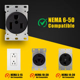 LAZMUMI NEMA 6-50P to 14-50R EV Charger Adapter Cord with 6-AWG Heavy Duty Adapter Cord for Tesla and Other EV Level 2 Charging LAZMUMI