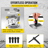 Happybuy K72-125 Lathe Chuck 5 Inch 4-Jaw - Independent Reversible Jaw for Metal Lathe Turning Machine, Lathe Accessories Happybuy