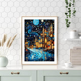 Lophomie Diamond Art Kits for Adults, 5D DIY Starry Night Diamond Painting Kits for Adults Beginners, Diamond Dots Kits Gem Arts Crafts for Home Wall Decor 12x16 Inch Lophomie