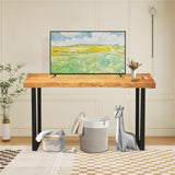 Counter Height Table Long Narrow Bar Table for Small Spaces Pub with Sturdy Metal Frame Entryway Rectangular High TopTable Kitchen Farmhouse Coffee Shops Bars -Table Only(47.2'') WoodArtSupply