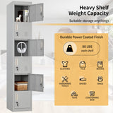 Bonusall Employees Lockers,Metal Office Storage Locker with 6 Door, Tall Steel Lockers with Keys and Lock for School, Gym, Home, Garage, Gray Bonusall
