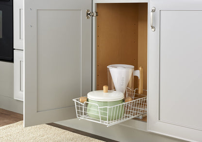 ClosetMaid 11 in. Pull Out Cabinet Organizer, Heavy Duty, Slide Out Pantry Shelves Drawers for Kitchen, Bathroom, White