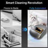 CREATULIZE Automatic Bed Vacuum Cleaner with Smart Navigation, No App Required, 14AW, Edge-Sensing Tech & 55dB Ultra-Quiet Design, for Beds, Mattress, Carpets & Sofas Pet Hair/Dust Removal CREATULIZE