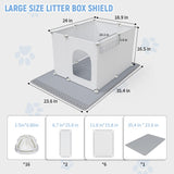 Cat Litter Box Enclosure, Large Cat Toilet Splash Guard Without Leakage (24"L × 18.9"W × 16.5"H) Foldable Litter Tray Screen with Non-Slip Mats & Dust Cover, Pet Bathroom Pee Shields (No Litter Box) Acools