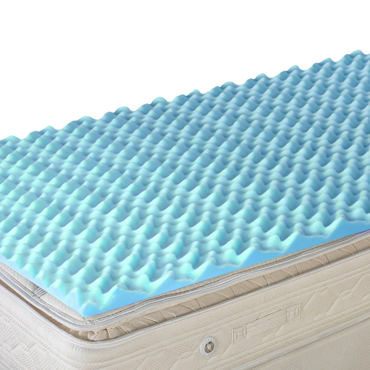 DMI 2-Inch Foam Mattress Topper, Egg Crate Foam Pad for Support, Air Circulation, Pressure Relief & Weight Distribution, Twin Size 33 x 72, Blue DMI