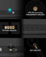 BE-TECH Gun Safe for Handgun, Large Capacity Biometric Pistol Safe with 99.9% Accuracy Fingerprint Quick Access - Ideal for Nightstand, Car, Bedside, Wall BE-TECH