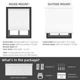 ChrisDowa Cordless Free-Stop 100% Blackout Blinds for Windows, Roller Windows Shades with Thermal Insulated, UV Protection Fabric for Living Room, Office and Home. Easy to Install.White,20" W X 72" H ChrisDowa