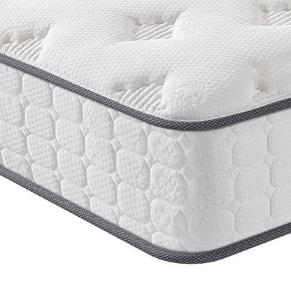 Vesgantti Twin Mattress, 10 Inch Twin Size Hybrid Mattress in a Box, Twin Bed Innerspring Mattress with Gel Memory Foam and Pocket Coils Spring, Tight Top Series Medium Firm Feel