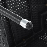 Brabrety 7-Piece Outdoor Patio Dining Set, Garden PE Rattan Wicker Dining Table and Chairs Set, Acacia Wood Tabletop, Stackable Armrest Chairs with Cushions (Reddish-Brown ~009) Brabrety