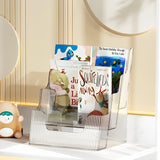 Gagee 2 Pack Brochure Display Stand or Wall Mount 8.5 x 11 inch,3 Tier Magazine Holder,Clear Stands for Display Literature,Brochures,Pamphlet,Flyer,Paper Document Gagee