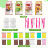 Alvian Air Dry Clay Succulent Plant Pot Kits Modeling Clay, DIY Airdryclay Kit with Sculpting Tools, Non-Toxic Ultra Light Modeling Magic Clay, Art Crafts Gift for Boys Girls Alvian