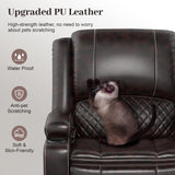 Yolsali Loveseat Recliner Sofa Set with 2-Tier Cushion, 2+1 Pieces in Living Room, 2 Seater Reclining Loveseat Leather with Removable Console, 1 Oversize Recliner Chair Sofa Seat Yolsali