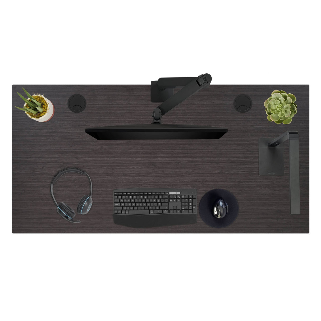 Uplift Ash Gray Laminate (72 x 30 inch) Electric Standing Desk V2 (Black) 4-Leg Adjustable Stand Up Desk, Advanced Keypad, Wire Grommets, Wire UPLIFTDESK