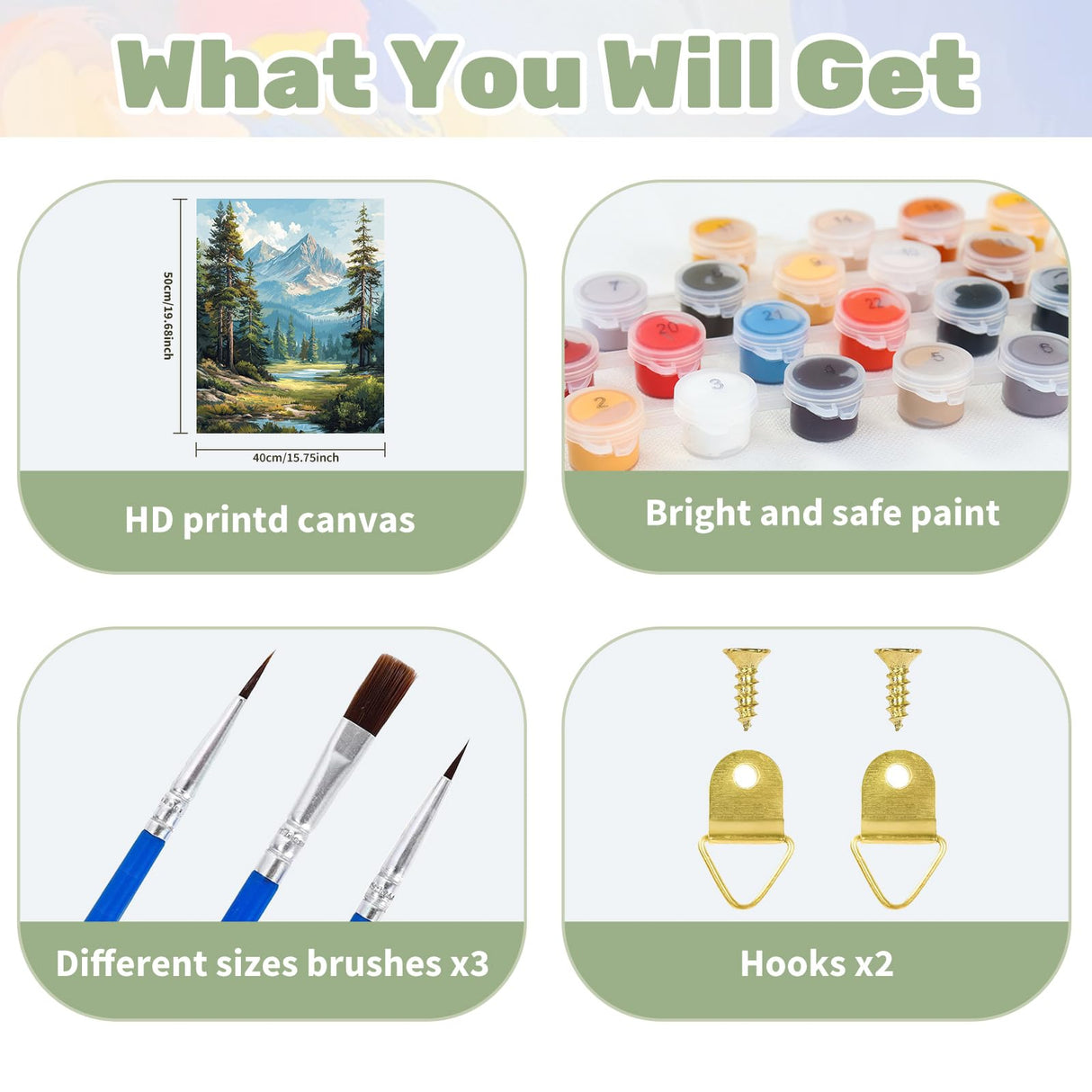 Ceiomez Paint by Numbers Landscape, Mountain Paint by Numbers Kit for Adults, Landscape Paint by Numbers for Adults on Canvas for Home Decor Gift Art Work 16x20in Ceiomez