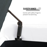 HOMCOM Large 51" Storage Ottoman, Tufted Faux Leather Storage Bench for Living Room, Entryway, or Bedroom, Cream White HOMCOM