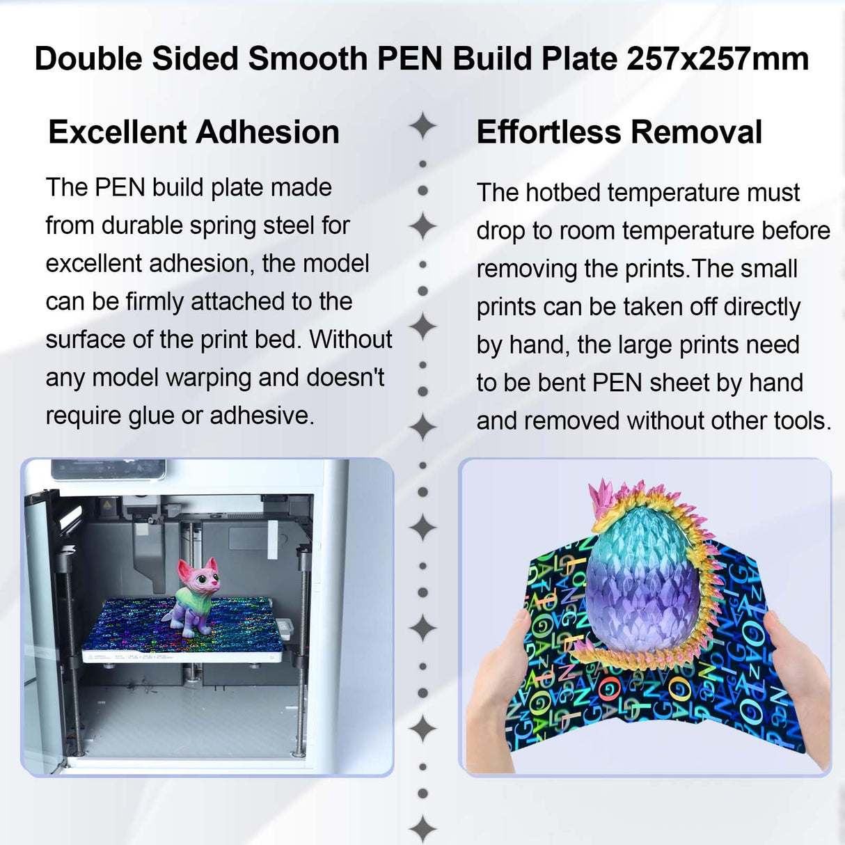 IdeaFormer-3D Smooth Pen Build Plate for Bambu Lab X1/X1C/X1E/P1P/P1S/A1, Double Sided Digit+Letter Spring Steel Effect Sheet Flexible Print Bed Bambu Lab 3D Printers Platform 257x257mm IdeaFormer-3D