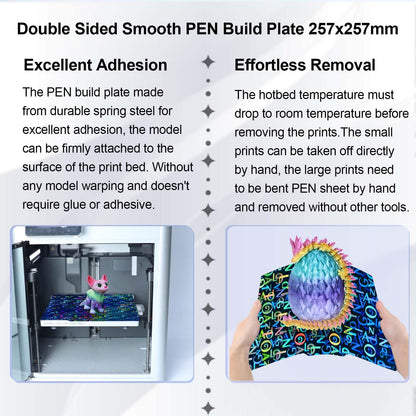 IdeaFormer-3D Smooth Pen Build Plate for Bambu Lab X1/X1C/X1E/P1P/P1S/A1, Double Sided Digit+Letter Spring Steel Effect Sheet Flexible Print Bed Bambu Lab 3D Printers Platform 257x257mm - WoodArtSupply