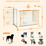 DWANTON Dog Crate Furniture with Cushion, Wooden Kennel Table with Double Doors, Indoor Dog House, Large Size, 38.5" L, White Dwanton
