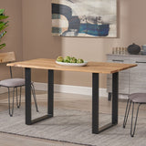 Christopher Knight Home Dining Table, Black + Natural, 31D x 55W x 30H in Christopher Knight Home