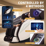 HealthRelife 4D Massage Chair Full Body Zero Gravity Recliner - 55“ SL-Track,15 Auto Modes,11 Massage Technique,40 Airbags Massage,with Yoga Stretch,APP Control,Shiatsu Foot Massage(Coffee) HealthRelife