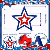 Blulu 3 Pieces Patriotic Decoration Wooden Star Sign Memorial Day Table Decor 4th of July Centerpiece Star Independence Day Tiered Tray Decor for Table Home (White,Blue,Red) Blulu
