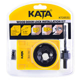 KATA 1-3/8" - 1-3/4" Door Lock Installation Kit for Wooden Doors with Guide Template, Door Lock Hole Saw, Carbon Steel KATA