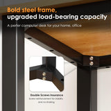 Need Computer Desk, 47 inch Home Office Desk, Modern Simple Style Home Office Gaming Desk, Basic Writing Table for Study Student, Black Metal Frame, Teak Need