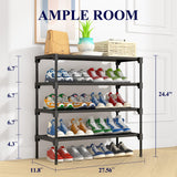 Kitsure Shoe Rack - Non-Woven Shoe Rack Shelf, Shoe Organizer for Closet, Entryway, Garage & Corridor, Stackable Shoe Shelves, X-Large, Black Kitsure