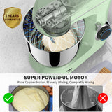 ZZR SEVEN Stand Mixer, Dough Mixer, Cake Mixer, Kitchen Mixer with Bowl SS 5.5 QT, 450W Copper Motor, Standing Mixer with Beater, Dough Hook, SS Egg Whisk (450W Green) ZZR SEVEN