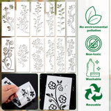 12pcs Leaf Vine Stencils, Leaves & Flower Stencil Reusable Floral Stencil Spring Drawing Templates for Painting on Walls DIY Craft Canvas Home Decor Wall Art Gosknor
